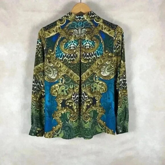 SUSAN GRAVER Scroll Print Button-Down Vintage Top Size 4 - Picture 5 of 9